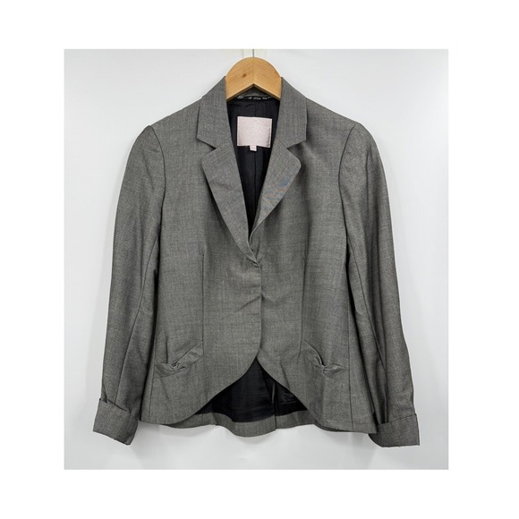 Rebecca Taylor Jackets & Blazers - Rebecca Taylor Blazer Womens 6 Gray Bow Pocket Lined Tailored‎ Office Jacket